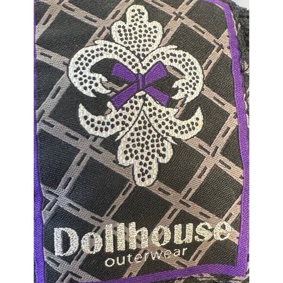 Gorgeous Ruffle Brocade Pea Coat - Black & Chocolate - Size XL (Juniors Sizing) - Picture 16 of 16